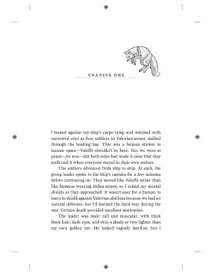 The formatted first page of Chapter One of HUNT THE STARS, featuring an adorable fox-looking creature leaping over the chapter title.
